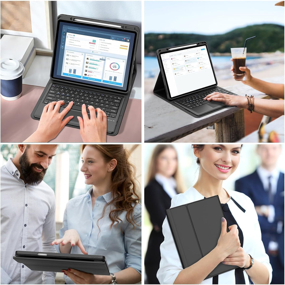 IVEOPPE Hülle mit Tastatur für iPad Pro 13" M5 2025/M4 2024 Con Touchpad, Deutsches QWERTZ Layout, M