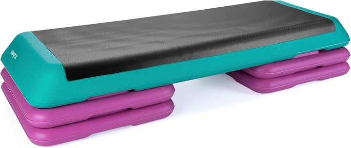 Queenfit Aerobic Step - Der ideale Stepper für Zuhause, Treppensteiger Fitnessgerät mit 3-Stufen-Höh