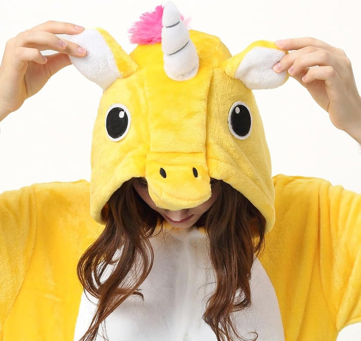 Flauschige Einhorn Kostüme Onesies Kigurumis für 145-185cm Körpergrösse (Erwachesene, Damen, Herren,