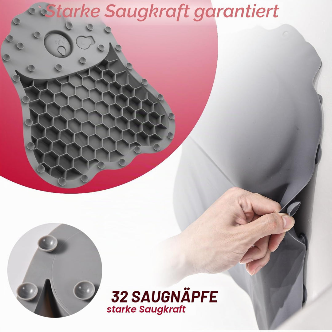 Silikon Badewannenkissen, Mit druckbarem Luftkissen, 32 kraftvolle Saugnäpfe,Weiches und Komfortable