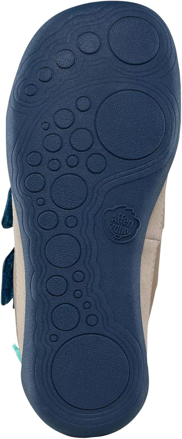Affenzahn Barfussschuh Leder Buddy mit Klettverschluss Weich rutschfest Flexibel Reflektierend für J