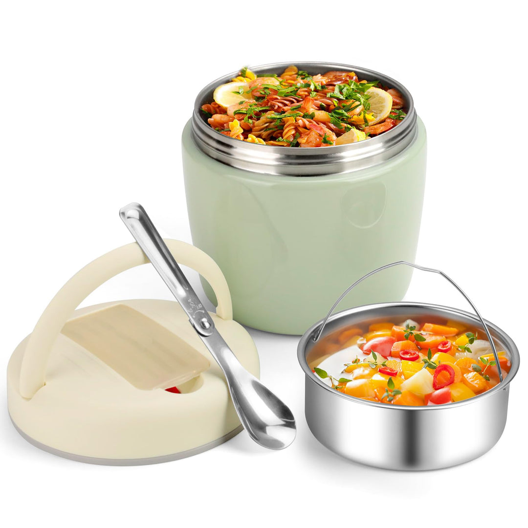 AiQInu Thermobehälter für Essen 1200ml, Warmhaltebehälter mit Vakuumisolation, Thermo Lunchbox, Ther