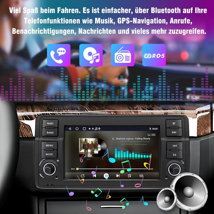 Autoradio für BMW E46 1999 2000 2001 2002 2003 2004, Android 12 2G+32G Radio mit GPS Navigation CarP