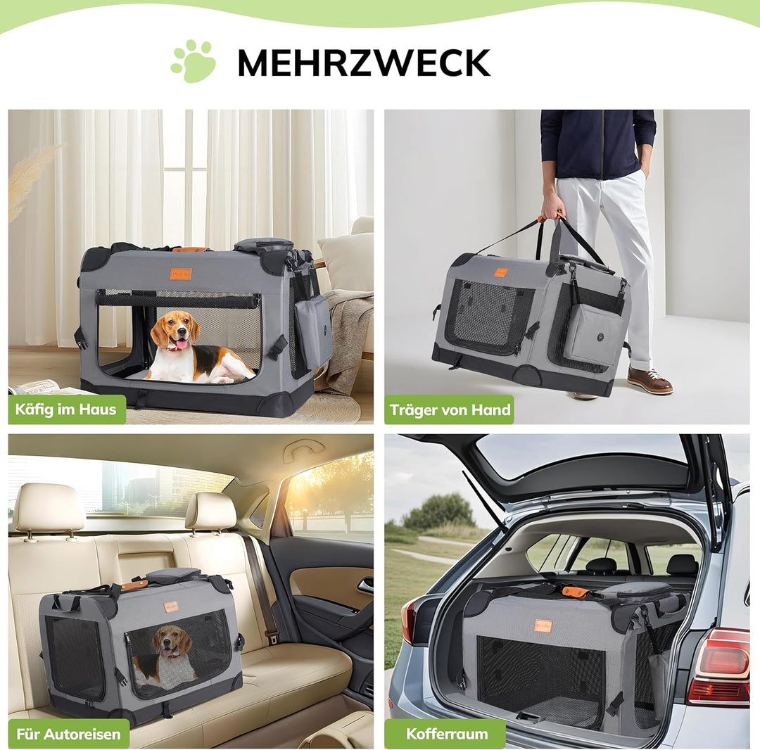 Morpilot Katzentransportbox für grosse Katzen und Welpen Katzenbox Hundetasche mit Sicherheit Reissv