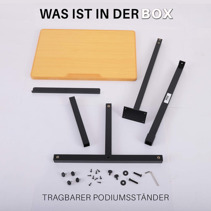 Pyle Stehpult Höhenverstellbar – Mobiler Laptopständer & Stehtisch für Büro, Bühne oder Präsentation