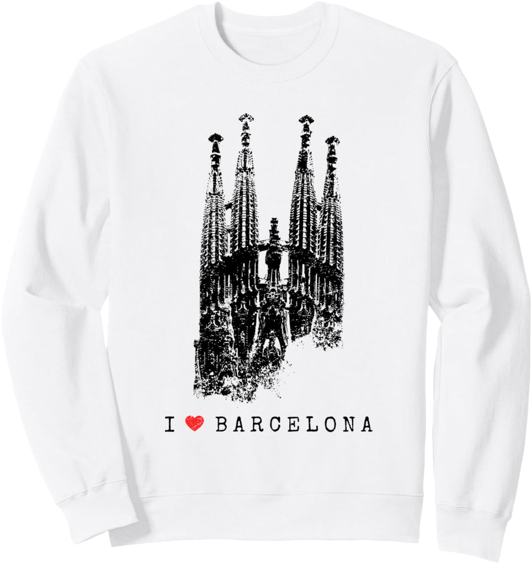 Barcelona Sagrada Familia Vintage Spanien I Love Barcelona Sweatshirt
