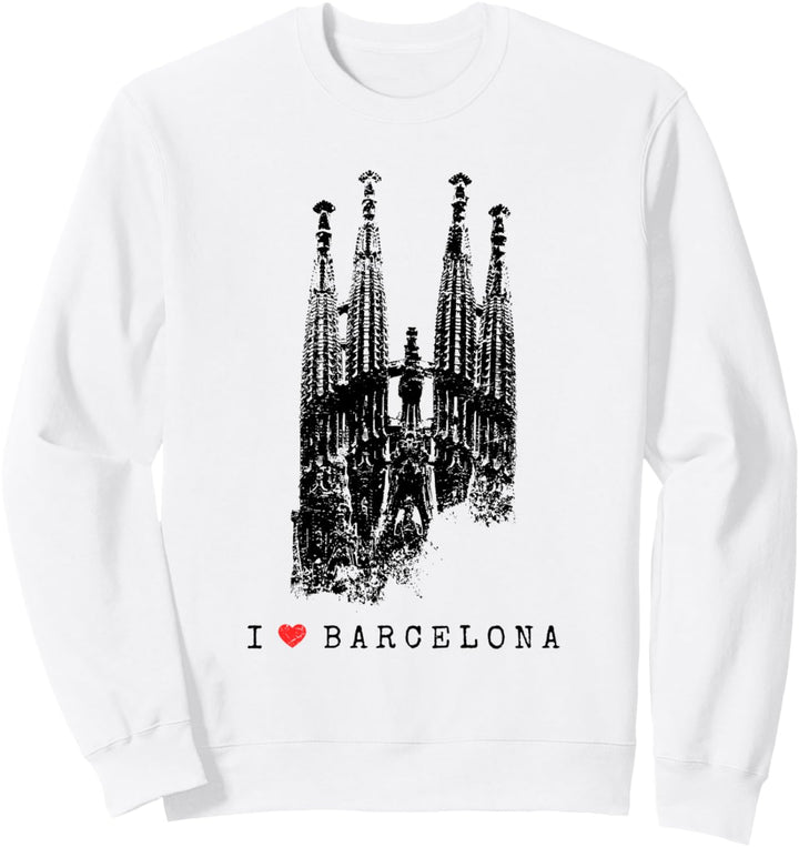 Barcelona Sagrada Familia Vintage Spanien I Love Barcelona Sweatshirt