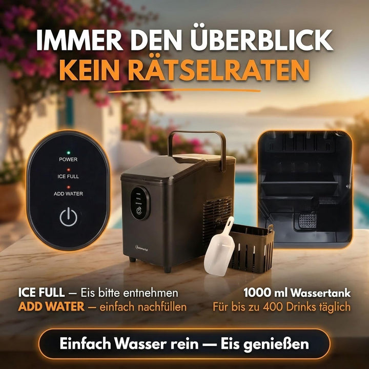 Sommertal Eiswürfelmaschine EM12C - Note 1,3 Warentest, Ice Maker mit schneller Eisherstellung ab 6