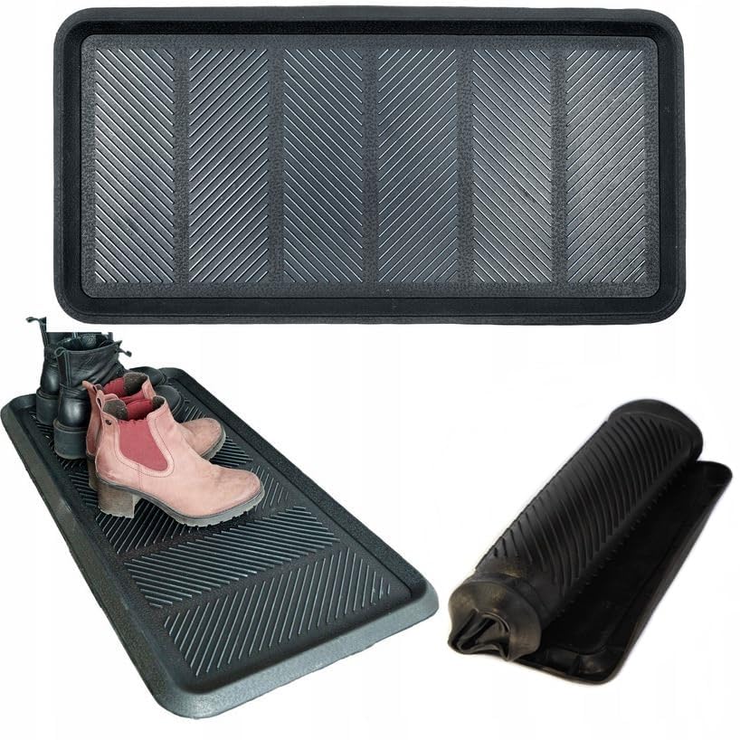 Schuhmatte Schuhablage Unterlage Schuhwanne Schuhabtropfschale Untersetzer 80 x 40 cm Gummi Abtropfs