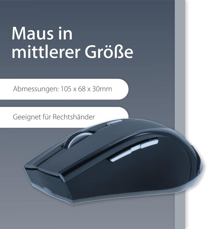 MediaRange kabelloses Funk-Tastatur und 5 Tasten Funk-Maus Set, QWERTY (englisch/UK) Layout, PC Tast