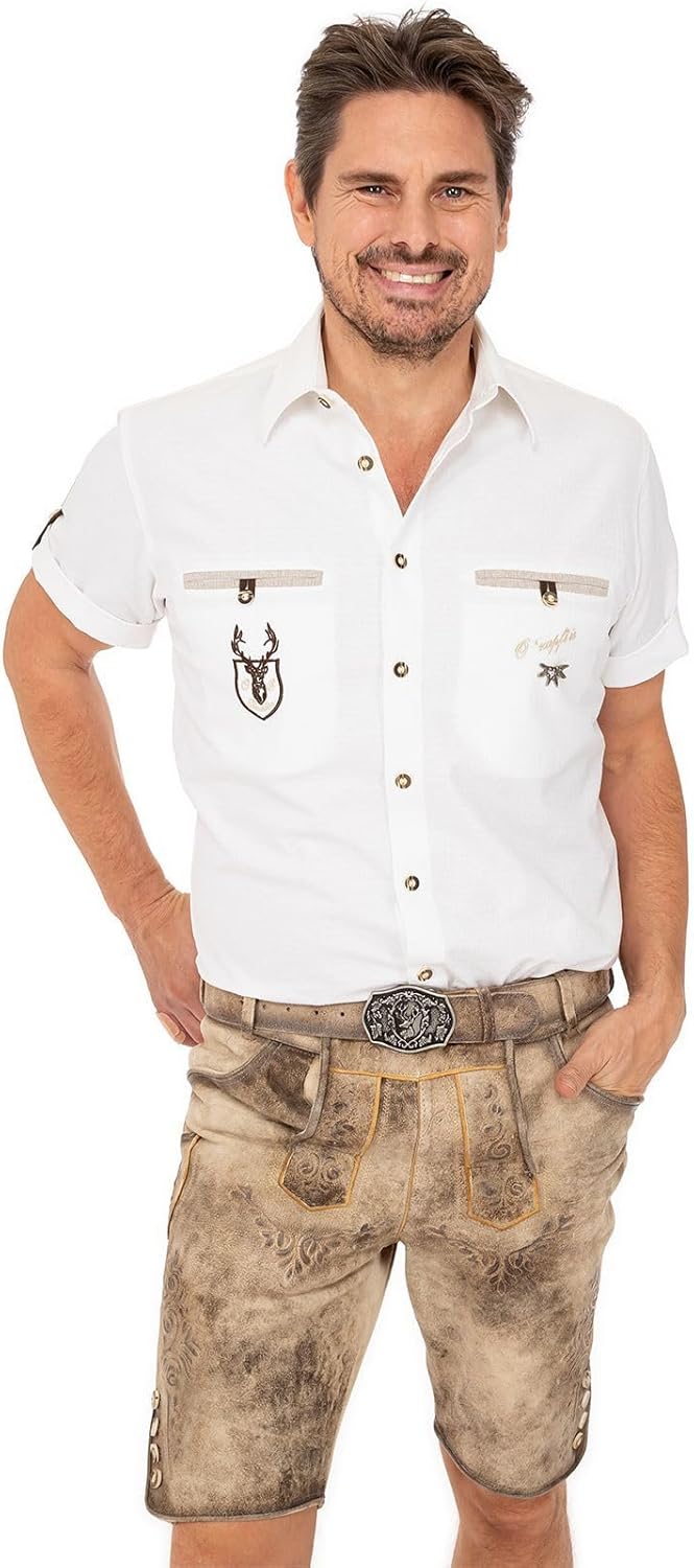 Maddox Herren Lederhose Ronn 46 Antik - Birke, 46 Antik - Birke