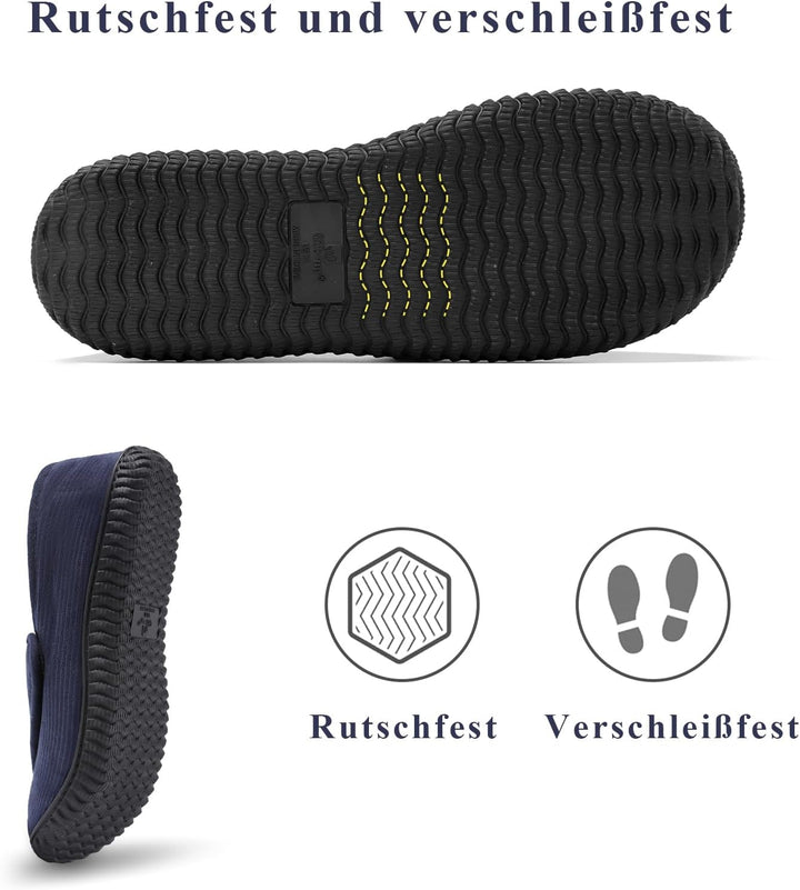 Git-up Herren Diabetiker Hausschuhe Schuhe Arthritis Ödem Verstellbare Verschluss Memory Foam Haussc