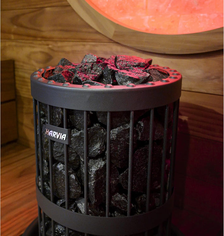 Harvia Saunasteine Vulkanit 20 kg schwarz für Saunaofen Finnische Saunasteine 5-10 cm