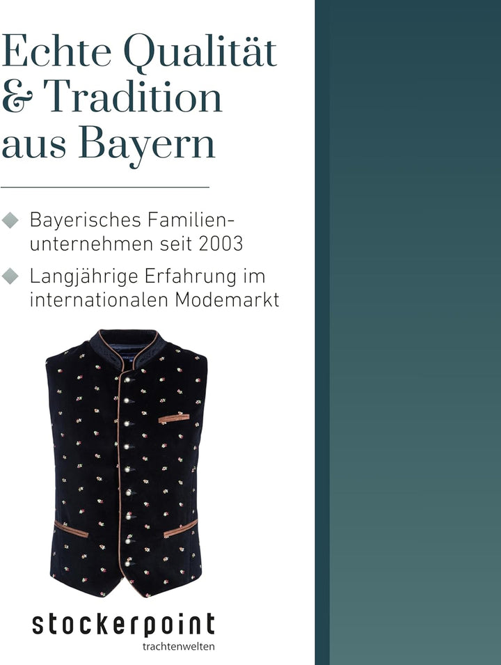 Stockerpoint Herren Trachtenweste Calzado 46 Schwarz, 46 Schwarz