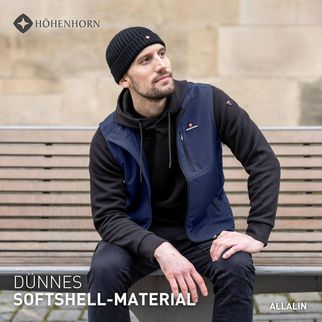 Höhenhorn Allalin Herren leichte Weste Softshell Outdoor Jogging Softshellweste Jacke S Dunkelblau,