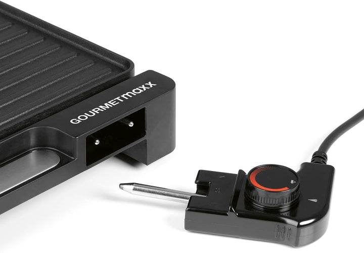 GOURMETmaxx elektrischer Tischgrill | Rauchfreier Elektrogrill 2200W | Grillplatte mit 2 Grillfläche