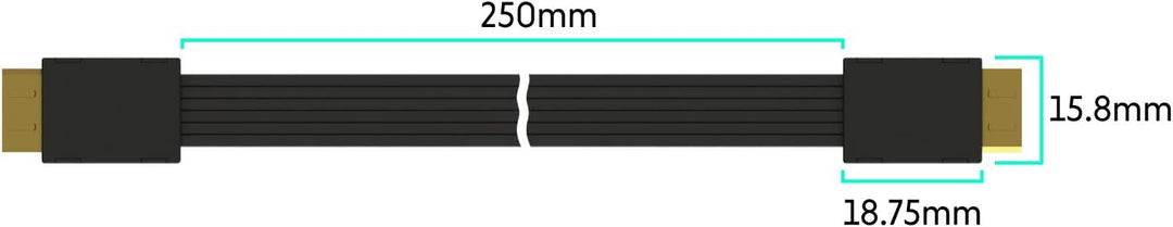 LINKUP - OCuLink PCIe SFF-8611 4i to OCuLink SFF-8611 SSD Data Active Cable w/PVC Cable Jacket 25cm
