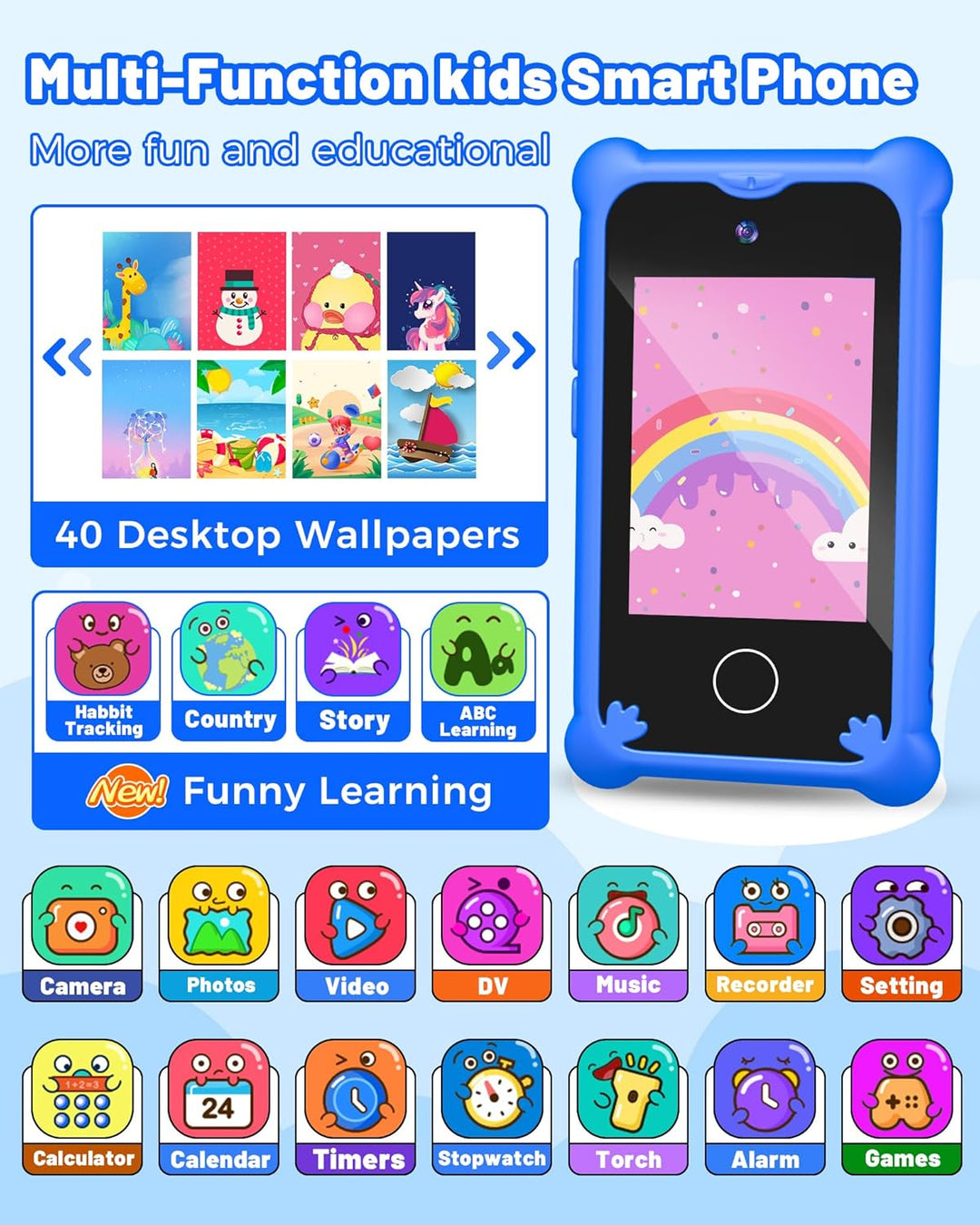 Kinder Handy, Dinosaurier Weihnachten Geburtstag Geschenke für Jungen Alter 3-12, Kinderkamera im Sm