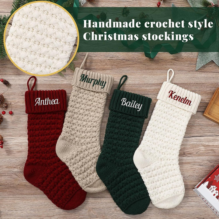 NIBESSER Weihnachtsstrumpf Personalisiert Nikolausstrumpf mit Benutzerdefinierte Namen 18” Grosser g