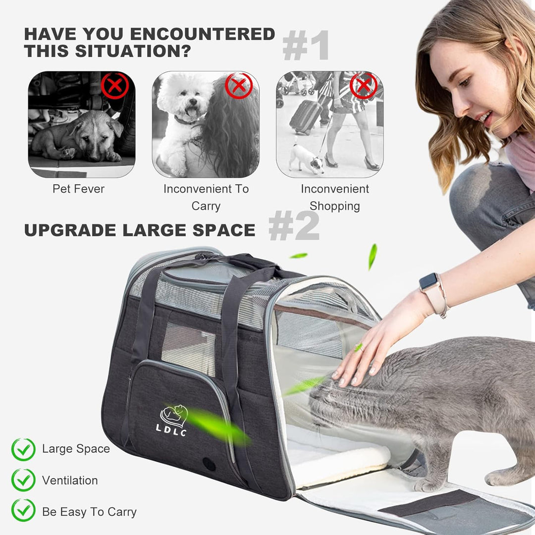 PETCUTE Hundetransportbox,Atmungsaktive Katzen Tragetasche Katze transportbox Tragetaschen mit Weich