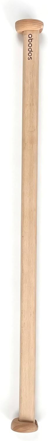 abodos Kleiderschrankstab, natürliche Buchenholz-Holzschleifungsstange mit 2 Halterung, Stütze und S