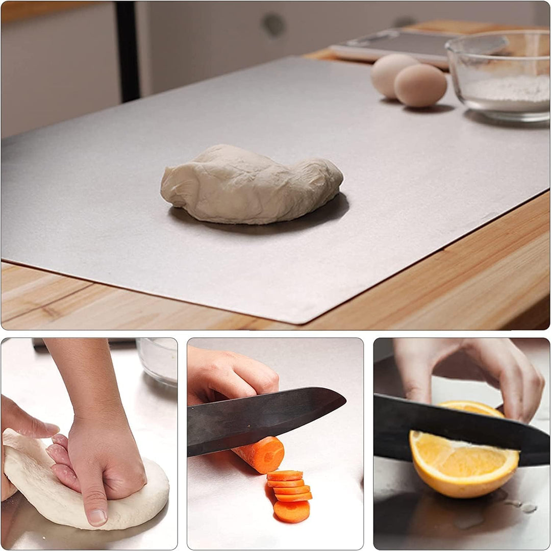 awagas 50 x 50 cm Edelstahlplatte Schneidebrett Professionelle Gross Edelstahlplatte Schneidebrett K