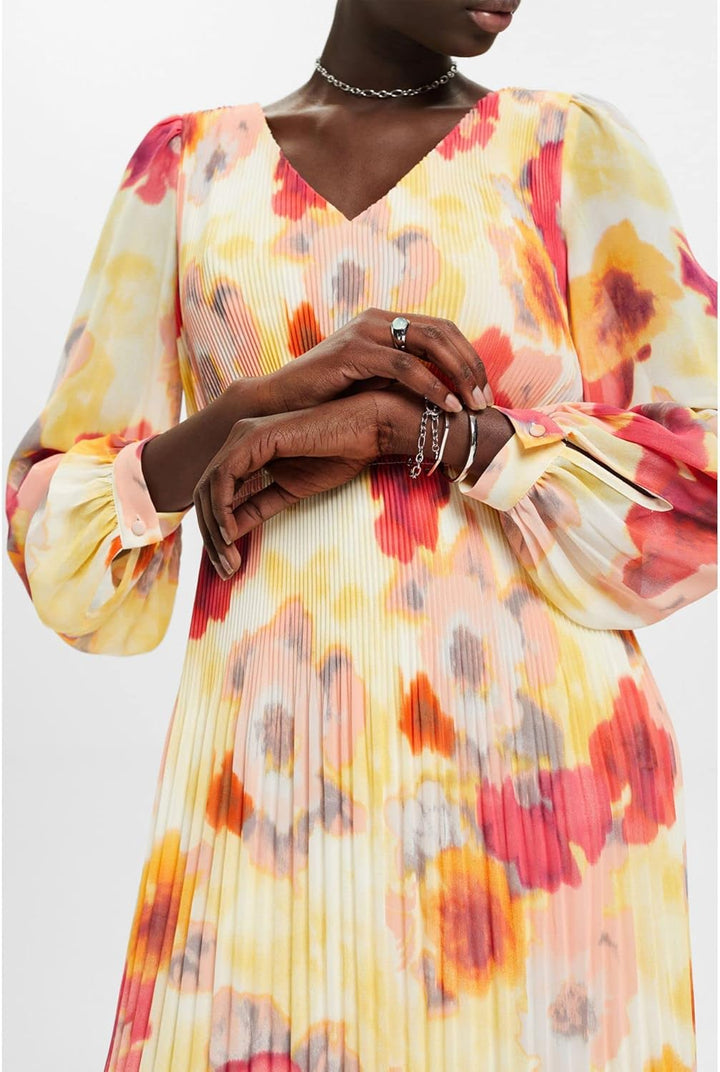 Esprit Collection Minikleid mit floralem Allover-Print 34 823/Orange 4, 34 823/Orange 4