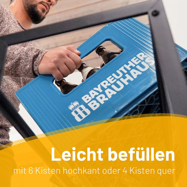 D&D Living® Getränkekistenregal | 6 Kisten | Massives Getränkeregal 104x32x82 cm freistehend & stabi