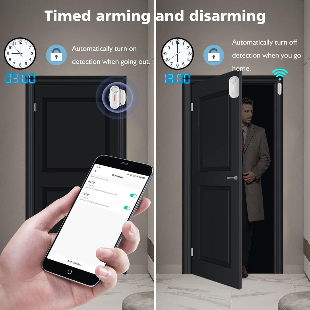 WiFi Smart Türsensor, drahtloser Türfenster Sensor Alarm, Mini Kontaktsensor für die Sicherheit zu H