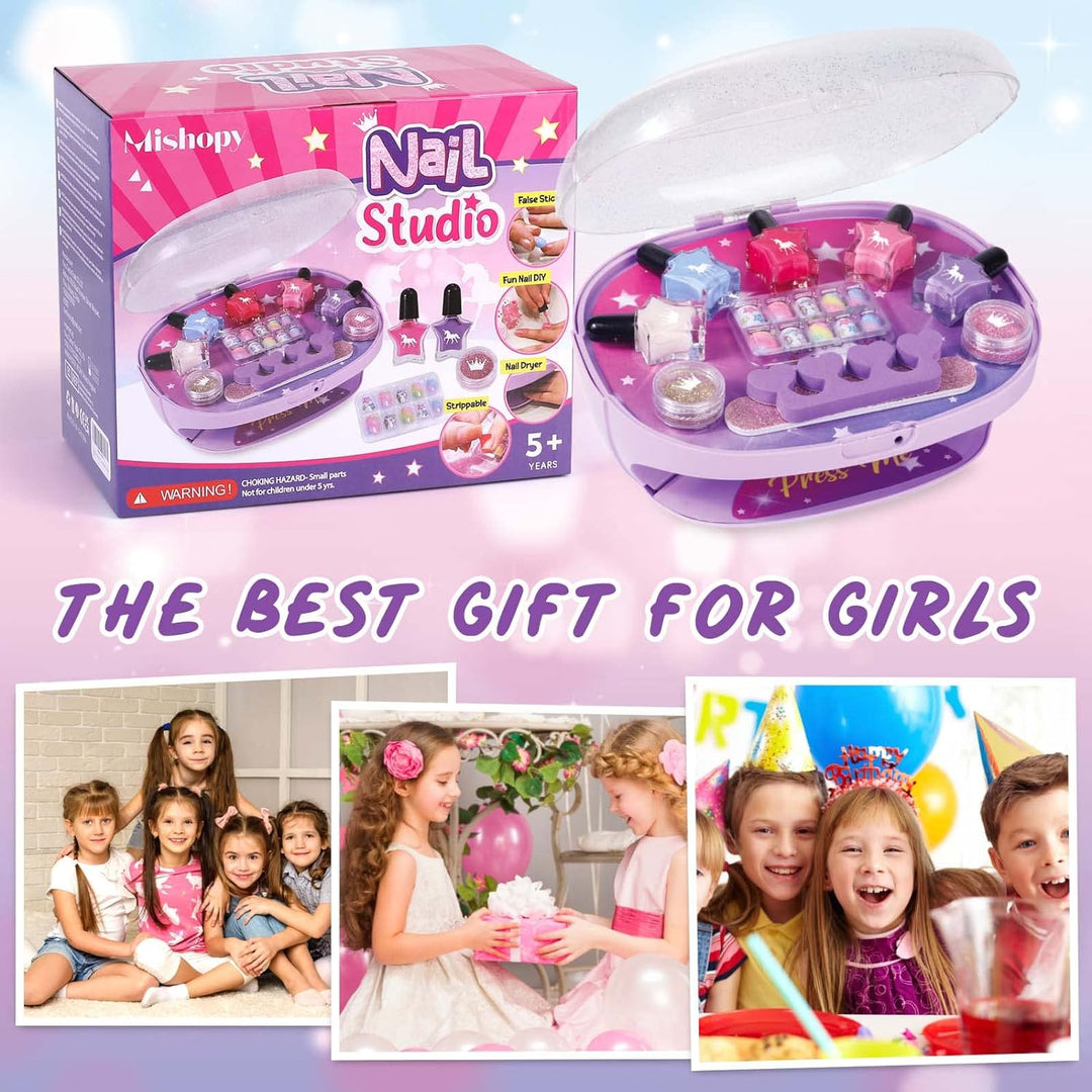 Tacobear Nagelstudio Kinder Mädchen Geschenke 6 7 8 9 10 Jahre Nageltrockner Peel Off Nagellack Pres
