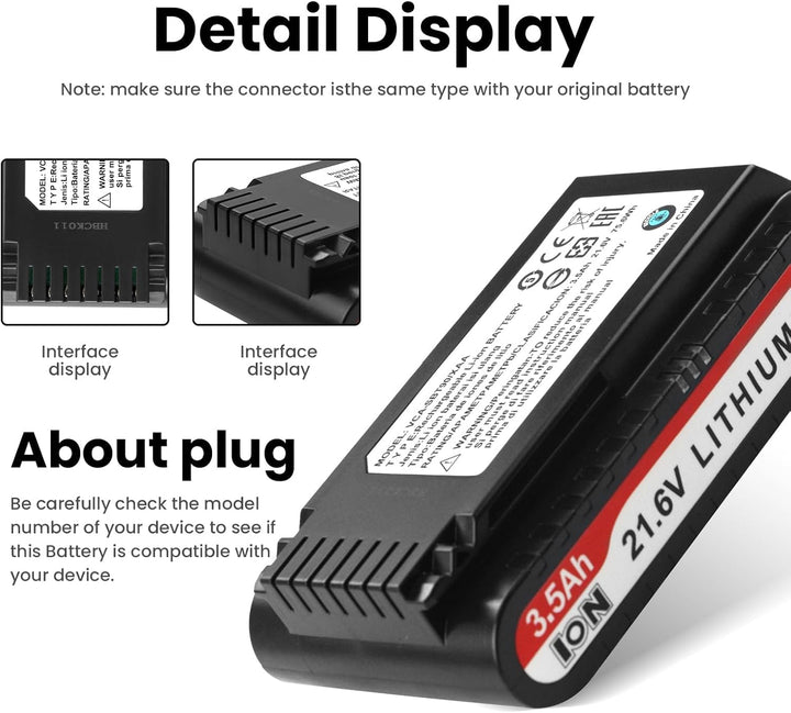 ANTIEE VCA-SBT90/XAA Akku Kompatibel mit Samsung Jet 75 Battery, Samsung Jet 75, 75+, 75 Pet Jet, 90