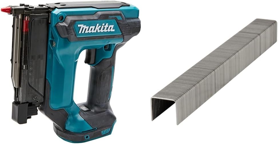 Makita DPT353Z Pin-Nagler, 18 V, Blau & F-32647 Klammer 10-10mm, Mehrfarbig, 10 mm x 10 mm 5040 QTY