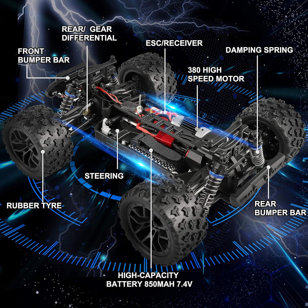 HAIBOXING Ferngesteuertes Auto 4WD RC Auto 36 km/h Hochgeschwindigkeits 1/18 Monstertruck 2.4GHz All