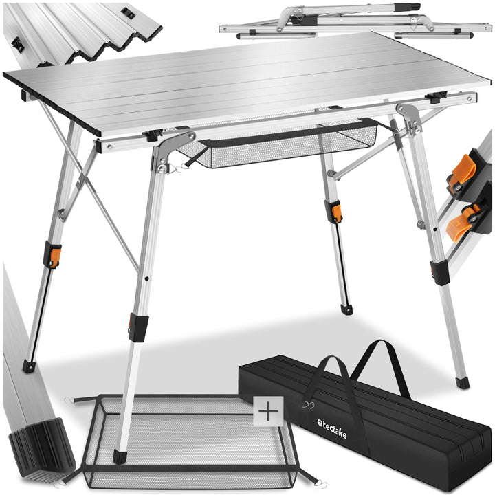 tectake® Campingtisch, Klapptisch aus Aluminium, Campingtisch faltbar, Reisetisch, Gartentisch klapp