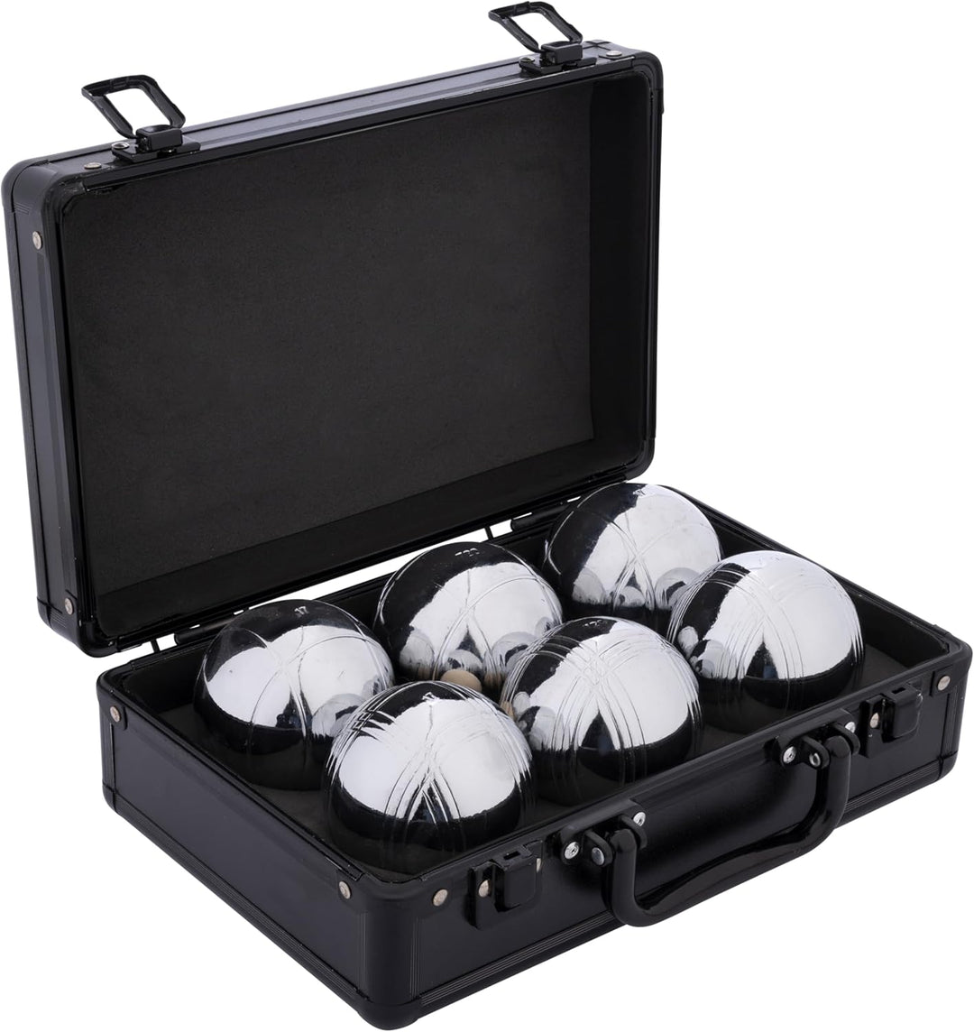 Engelhart - Set aus Metall-Pétanque-Boules mit Aluminiumkoffer - Boules von 74 mm, 720 g - Transport