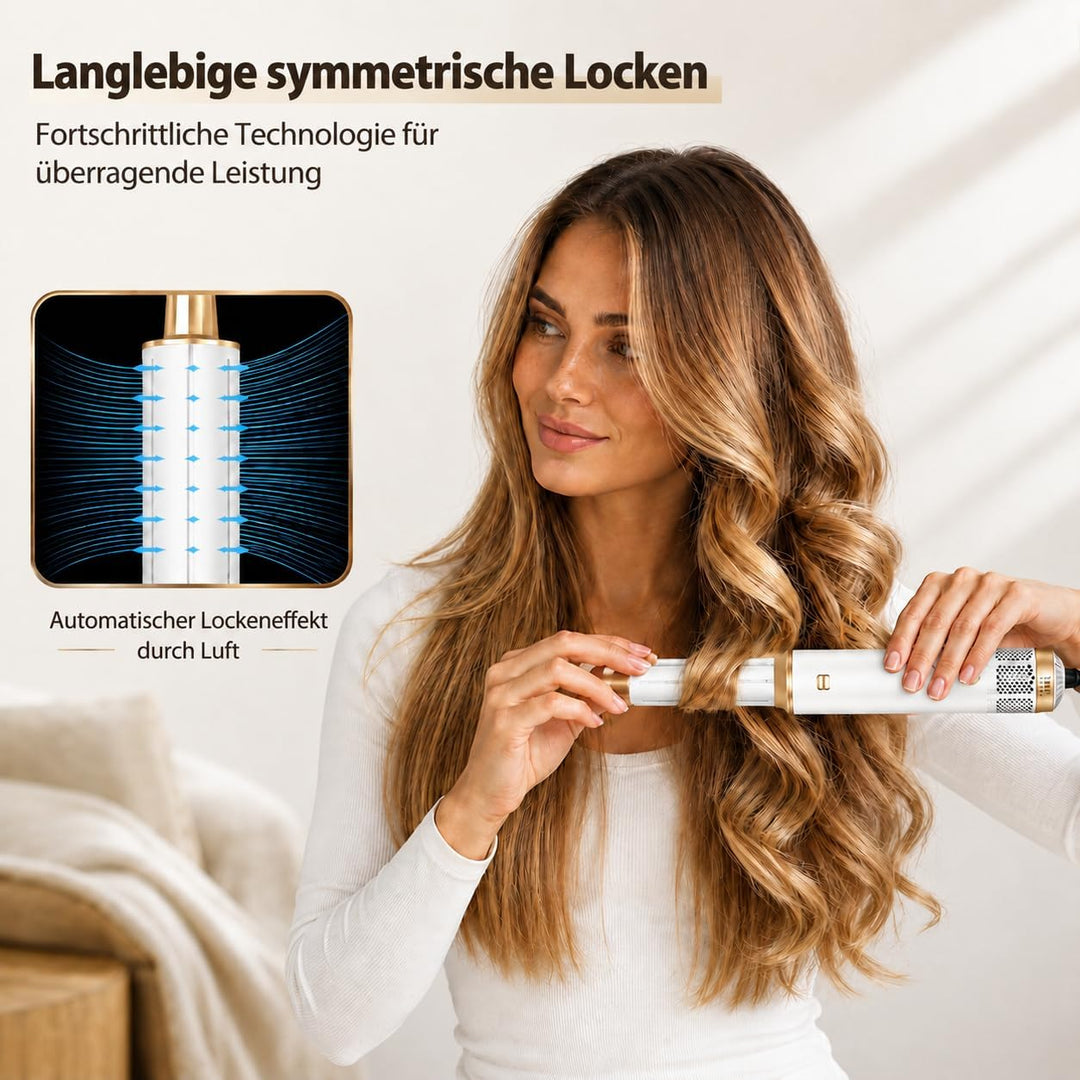 Airstyler 5-in-1, Multifunktionaler Hairstyler Set mit Warmluftbürste, Ionen Föhn, Professioneller H