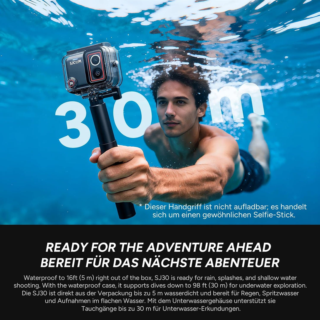 SJCAM SJ30 6K/5K Action Cam(64GB) mit Wireless Mikro Unterwasserkamera Wasserdicht Combo(64GB), Wass