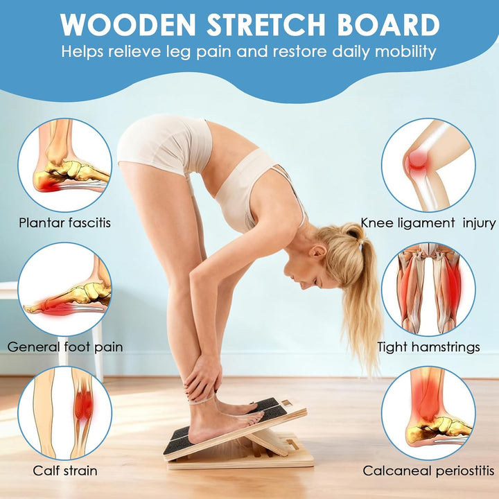 Verstellbares Holz-Schrägbrett für Dehnübungen,Leicht &amp; Tragbar für Home-Office-Fitness