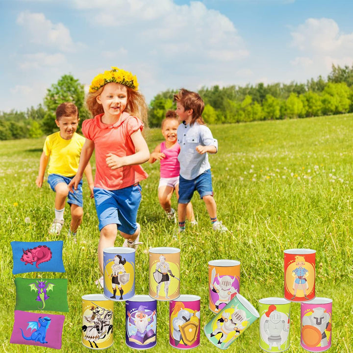 Ulifeme Kinder Dosenwerfen, Dosen Werfen Spiel für Kindergeburtsta & Parties, Dosenwurfspiel mit 10p