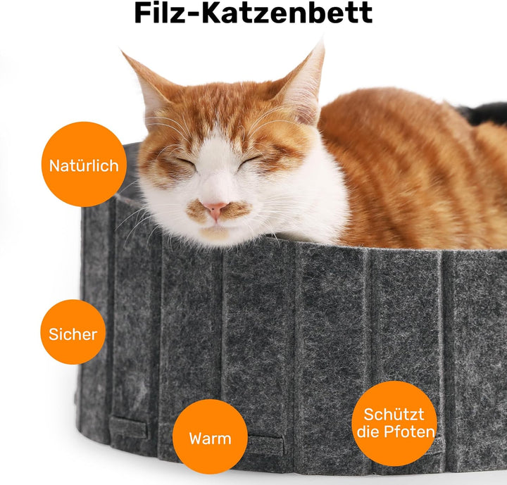 FUKUMARU Kratzbrett für Katzen, 61 cm Kratzpappe in Sofa-Form, Umkehrbares Katzenbett, Runde Kratzpa