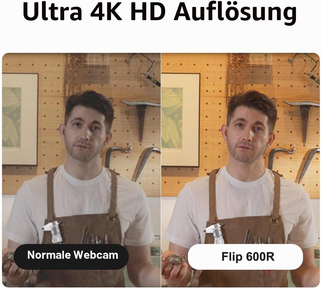 JOYUSING Flip600R 4K Streaming Webcam, Ultra 4K HD, Autofokus, PDAF, Geräuschunterdrückungsmikrofone