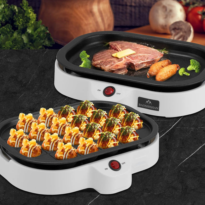 BAOSHISHAN Elektrische Takoyaki Maker Octopus Ball Maschine 20 Löcher Takoyaki Gerät für Zuhause 220