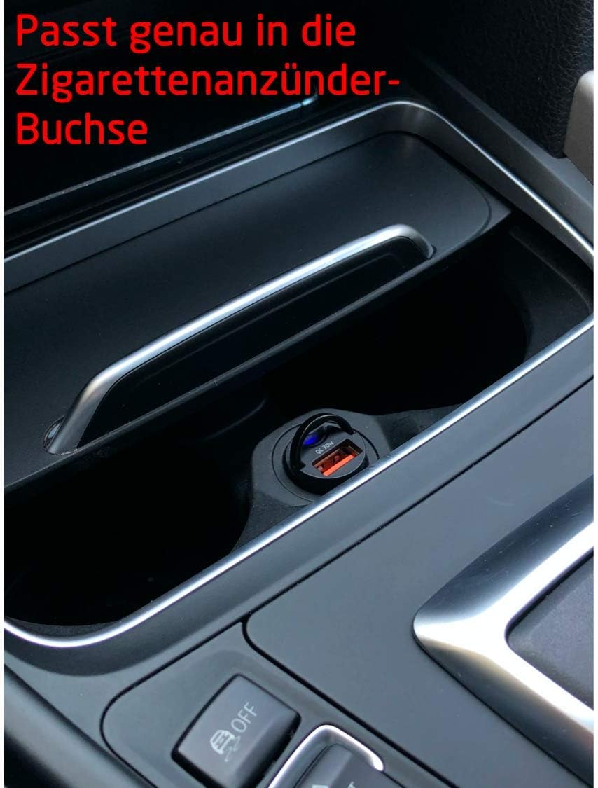 Pro User Set: Car USB Charger 30W + 3-in-1 USB Kabel – USB C- Lightning – Micro USB, das extra klein
