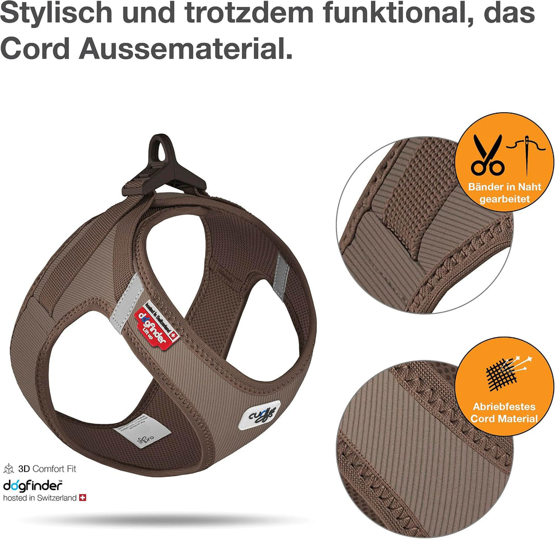 Vest Geschirr curli Clasp Cord Braun 3XS 3XS Braun, 3XS Braun