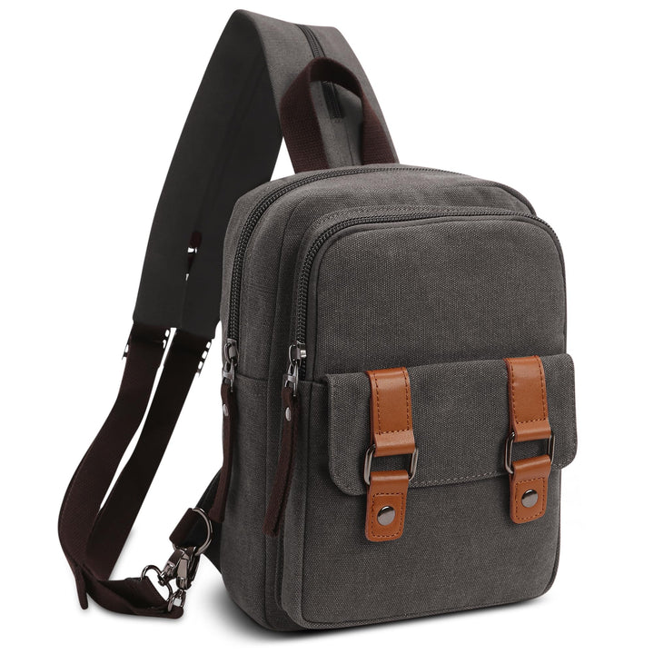 DORRISO Herren Rucksack Damen Klein Tagesrucksäcke Mode Brusttasche Sling Bag Leinwand Schultertasch