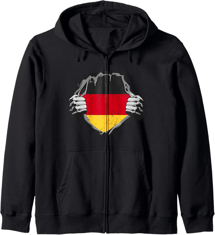 Deutschland Flagge Truhe Deutscher Patriot Kapuzenjacke