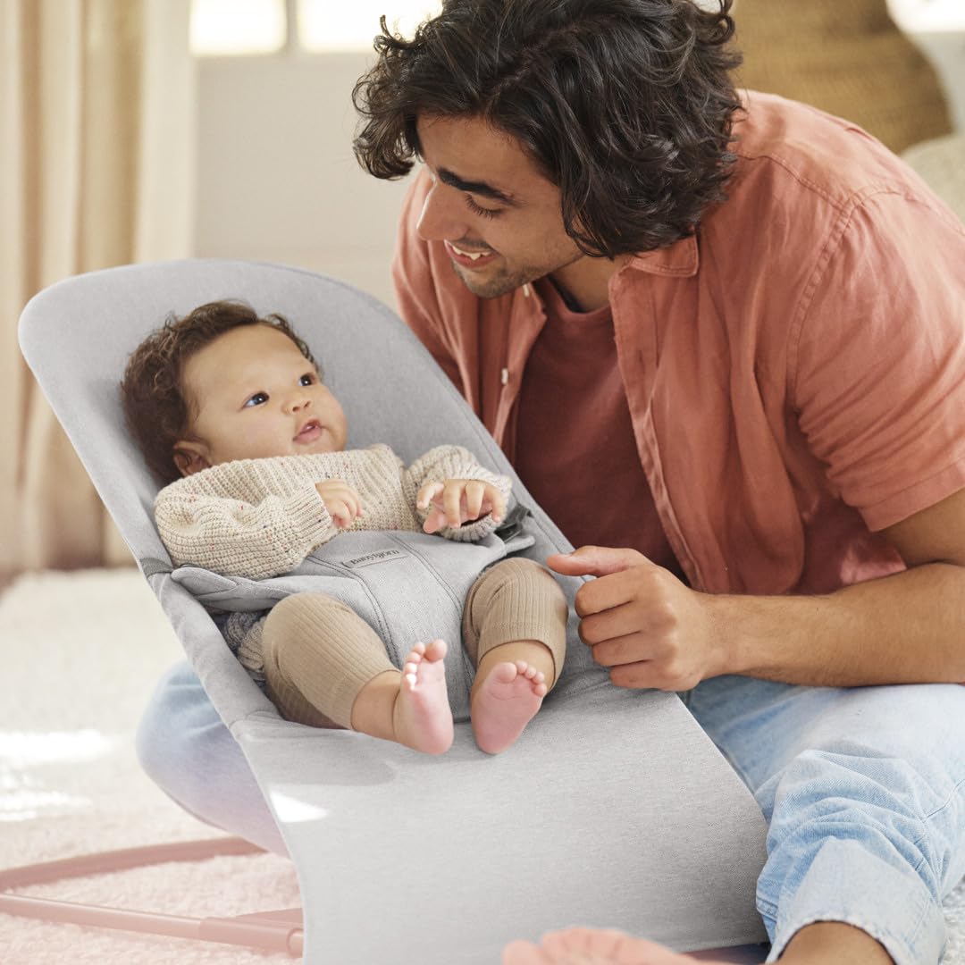 BabyBjörn Babywippe Bliss, Gewebt Melange, Hellgrau