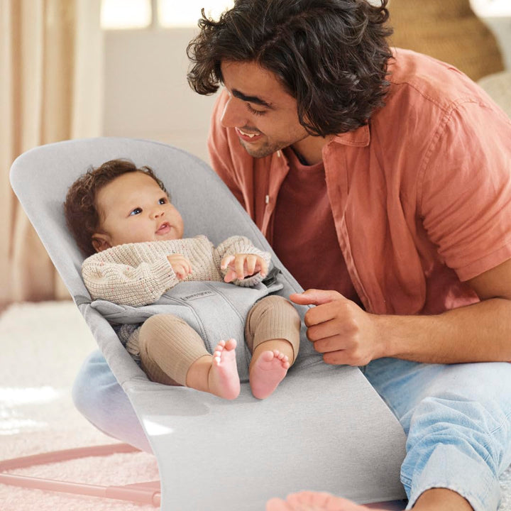 BabyBjörn Babywippe Bliss, Gewebt Melange, Hellgrau