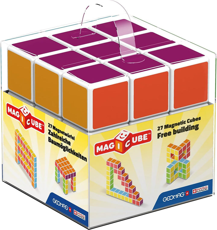 Geomag 128 - Magicube Free Building 27 Magnetwürfel für Konstruktionen, Baukasten Lernspielzeug 27 C