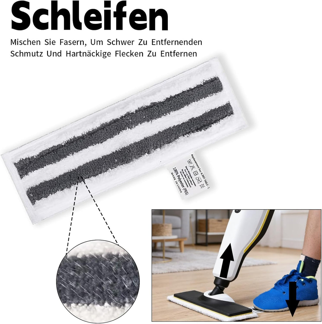 12 Stück Ersatzpads Set für Kärcher Dampfreiniger Zubehör, Ersatz Bodentücher Kompatibel für EasyFix